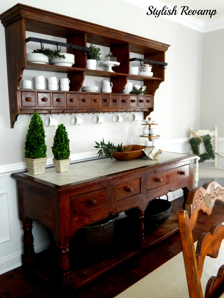 Buffet with Shelf and Carrera Marble top