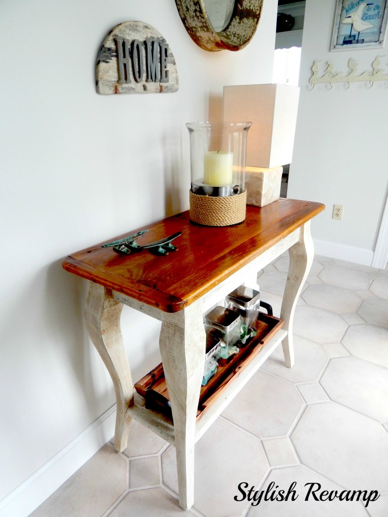 Foyer Table made with Reclaimed Barn Wood