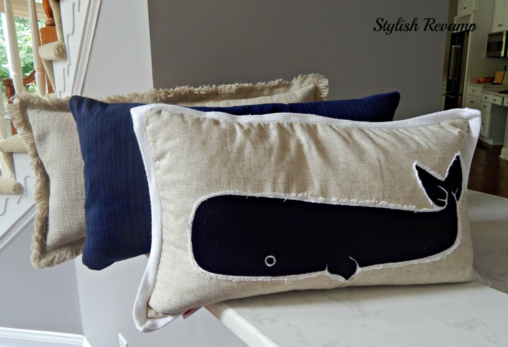 Pillows with Navy and Beige