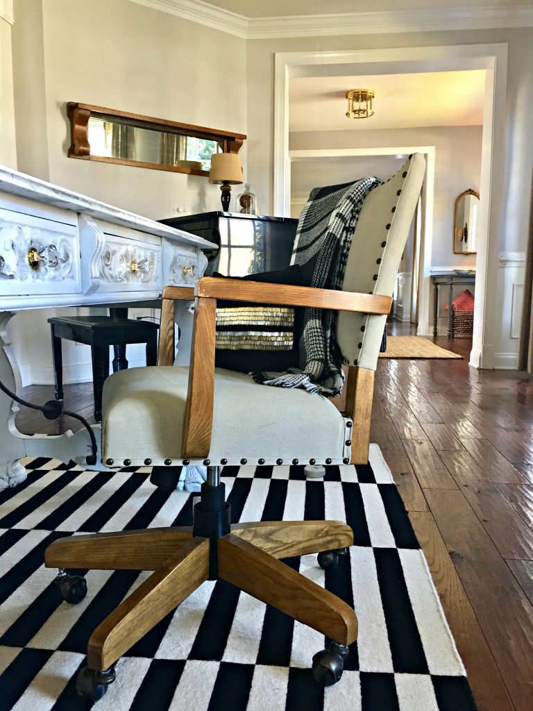 Pottery Barn desk chair found at Goodwill